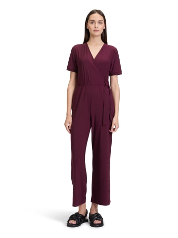 CARTOON Jumpsuit mit Bindegürtel in Dark Aubergine