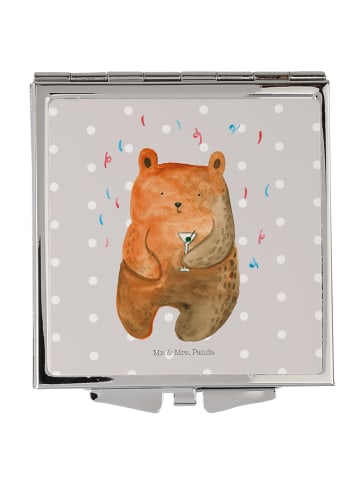 Mr. & Mrs. Panda Handspiegel Bär Party ohne Spruch in Grau Pastell