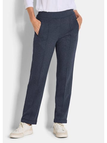GOLDNER Businesshose CARLA mit Fischgrätmuster in marine
