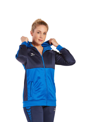 erima Damen Six Wings Trainingsjacke mit Kapuze in new royal/new navy