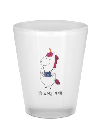 Mr. & Mrs. Panda Schnapsglas Einhorn Fotograf ohne Spruch in Transparent