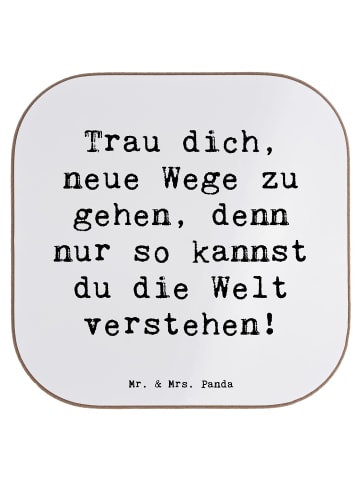 Mr. & Mrs. Panda Untersetzer für Gläser Spruch Unbekannte Orte e... in Weiß