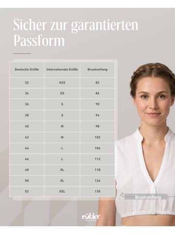 Nübler Dirndlbluse Tina Kurzarm in Creme