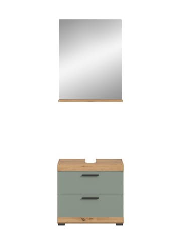 xonox.home Badkombination in Artisan Eiche/Salbei - (B) 60 x (H) 191 x (T) 37