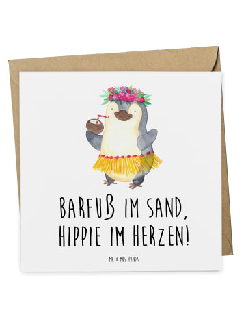 Mr. & Mrs. Panda Grußkarte Sommer Hippie mit Spruch in Weiß