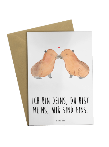 Mr. & Mrs. Panda Grußkarte Capybara Liebe mit Spruch in Weiß