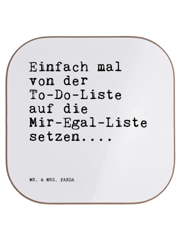 Mr. & Mrs. Panda Glasuntersetzer Einfach mal von der... mit Spruch in Weiß