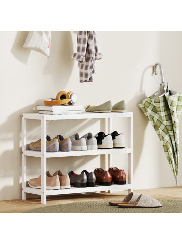 HOMCOM Schuhregal-70L x 26B x 55H cm-Weiß