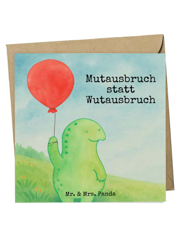 Mr. & Mrs. Panda Grußkarte Schildkröte Luftballon Design mit Spruch in Weiß