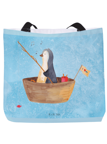 Mr. & Mrs. Panda Shopper Tasche Pinguin Angelboot ohne Spruch in Eisblau