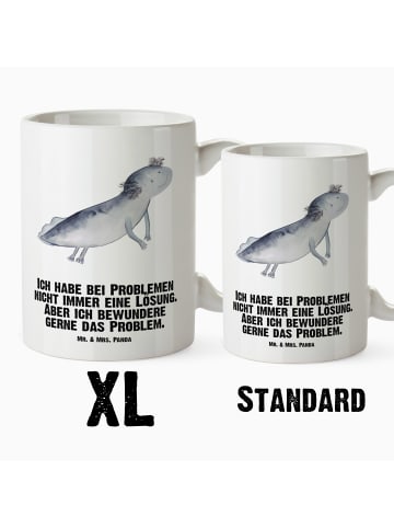 Mr. & Mrs. Panda Große Tasse Axolotl Schwimmen mit Spruch in Weiß