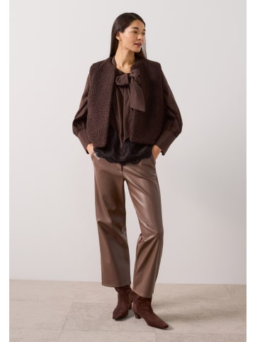 More & More moderne, verkürzte Culotte, Lederimitat in espresso brown