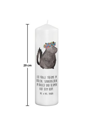Mr. & Mrs. Panda Trauerkerze Stinktier mit Spruch in Weiß