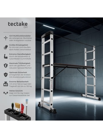 tectake Aluminium Multigerüst 4 in 1, Belastbarkeit 150 kg