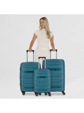 Polestream Strz by Asteroid 4 Rollen Kofferset 3-teilig mit Dehnfalte in deepsea green