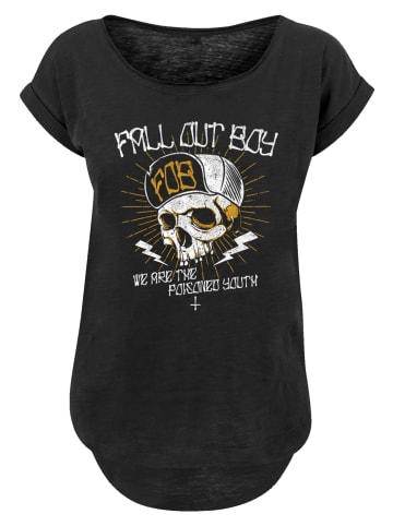 F4NT4STIC Long Cut T-Shirt Fall Out Boy Chest Youth Skull in schwarz