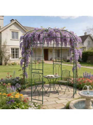 relaxdays Rosenpavillon in Dunkelgrün - (B)211 x (H)275 x (T)211 cm