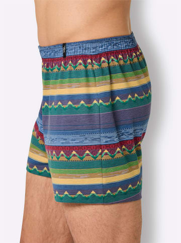 WITT WEIDEN Boxershorts in jeansblau-bedruckt + dunkelblau + kirsche