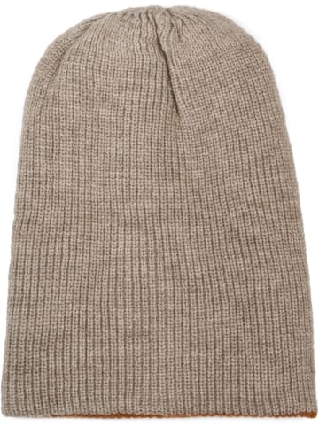 styleBREAKER Strickbeanie in Taupe-Cognac