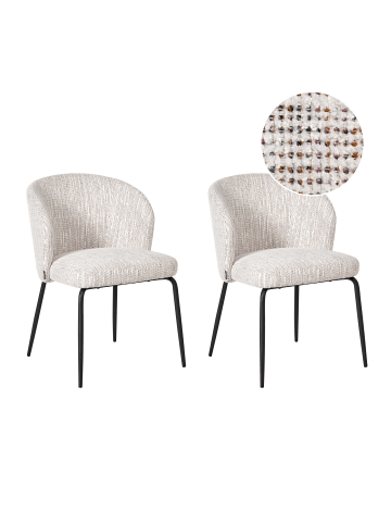 Beliani 2er-Set Esszimmerstuhl ZANA in Weiß/Bunt