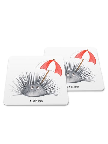 Mr. & Mrs. Panda Tassenuntersetzer Seeigel ohne Spruch in Weiß