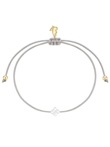 Glanzstücke München Armband Kleeblatt aus Edelstahl mit Perlmutt in weiß