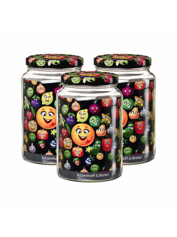 Ritzenhoff & Breker 3er Set Vorratsgläser Smile 1,7 l in transparent