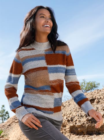 WITT WEIDEN Stehkragen-Pullover in champagner-cognac-gemustert