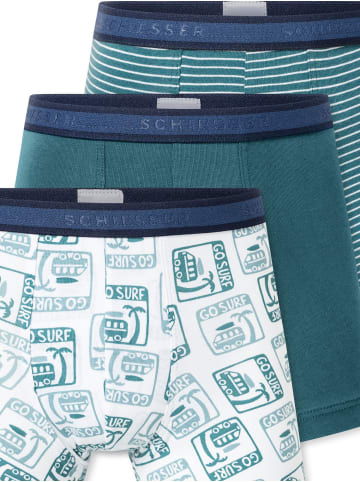 Schiesser Trunk 955 in grün, weiß, gestreift