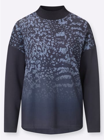 creation L Modal-Mix-Sweatshirt in marine-taubenblau-bedruckt