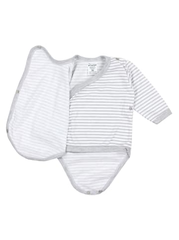 TupTam Baby Langarm Wickelbody im 5er Set in grau/weiß