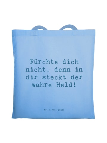 Mr. & Mrs. Panda Shopper Spruch Ängste vor Monstern besiegen mit... in Sky Blue