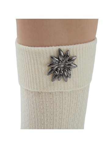 tectake Kurze Trachtensocken mit Muster, beige