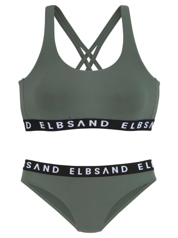 ELBSAND Bustier-Bikini in oliv