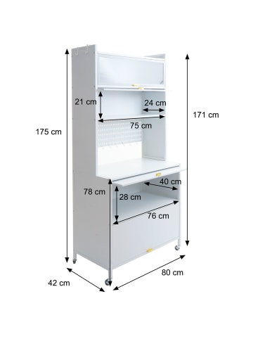 MCW Küchenschrank O53 rollbar, Weiß