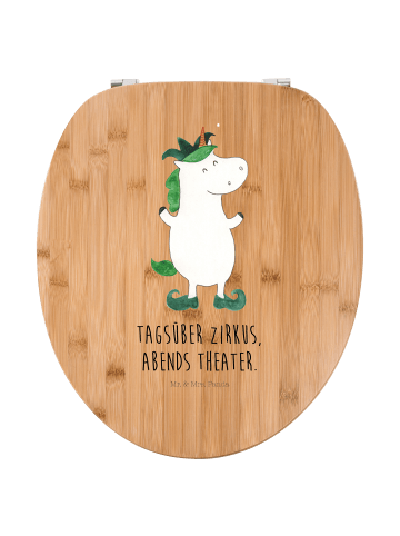 Mr. & Mrs. Panda Motiv WC Sitz Einhorn Joker mit Spruch in Braun