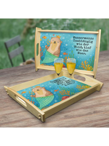 Mr. & Mrs. Panda Tablett Wassermann Astrologie Design mit Spruch in Weiß