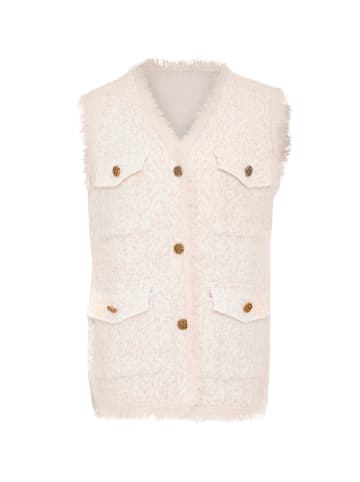 zitha Damen Ärmellose Jacke in Rosa Wollweiss