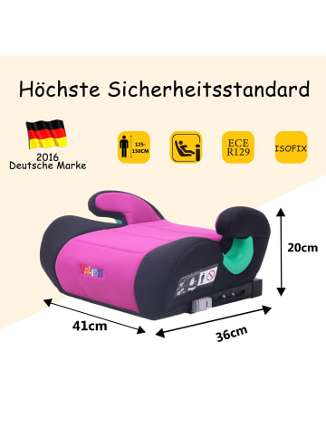 Yalion YALION Kindersitzerhöhung mit ISOFIX – ECE R129 (i-Size)Autositzerhöhung 