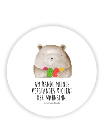 Mr. & Mrs. Panda Rund Magnet Bär Gefühl mit Spruch in Weiß