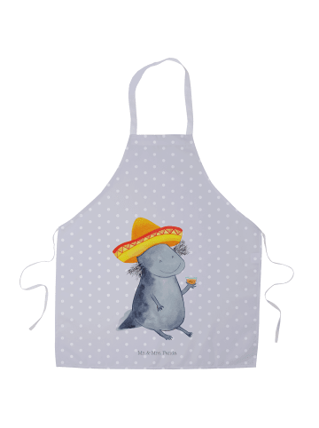 Mr. & Mrs. Panda Grill Schürze Axolotl Tequila ohne Spruch in Grau Pastell