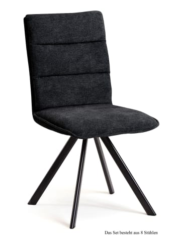 58 aufm Kessel ESSZIMMERSTUHL drehbar (8er-Set) Devan 47x92x60 Schwarz/Anthrazit