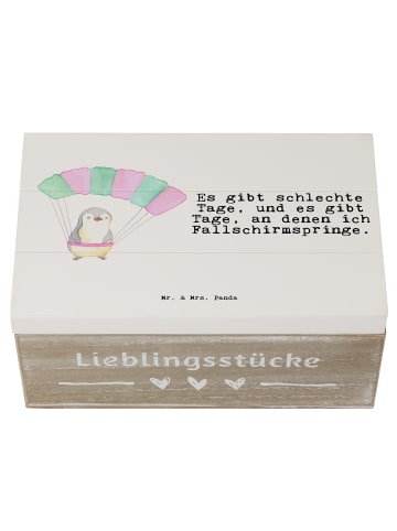 Mr. & Mrs. Panda Erinnerungskiste Pinguin Fallschirm springen mi... in Weiß