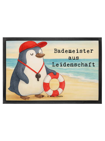 Mr. & Mrs. Panda Schmutzmatte Bademeister Leidenschaft Design mi... in Weiß