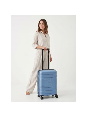 Redolz Essentials 11 4 Rollen Kabinentrolley 55 cm mit Dehnfalte cool blue
