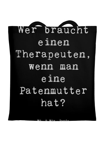 Mr. & Mrs. Panda Tragetasche Liebe Patenmutter mit Spruch in Schwarz