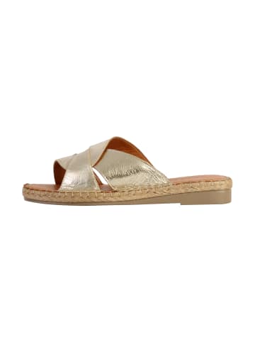 Divine Factory Flache Sandale aus TDF-Leder Alénoa Gold