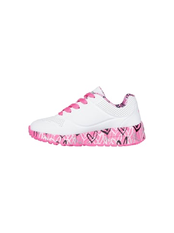 Skechers Uno Lite-Lovely Luv Schnür-Sneaker für Kinder (niedrige Sohle) Weiß