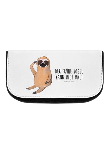 Mr. & Mrs. Panda Kosmetiktasche Faultier Vogel mit Spruch in Weiß