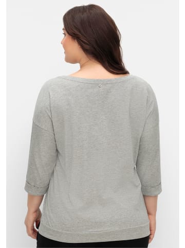sheego Oversize-Shirt in grau meliert